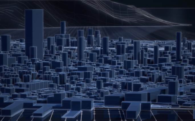 【4k】科技感城市线框2