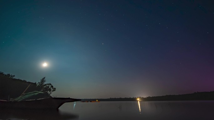 水面星空延时