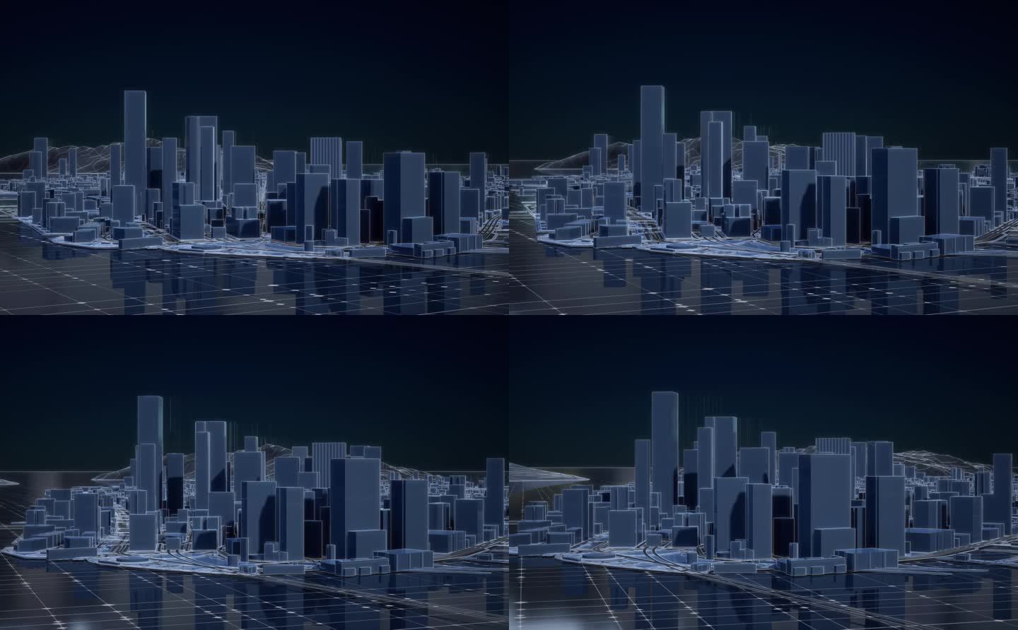 【4k】科技感城市线框7