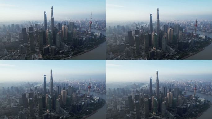 上海天际线鸟瞰图航拍地标