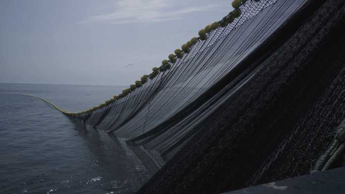 拖网工业渔网拉网收网渔民海鲜行业