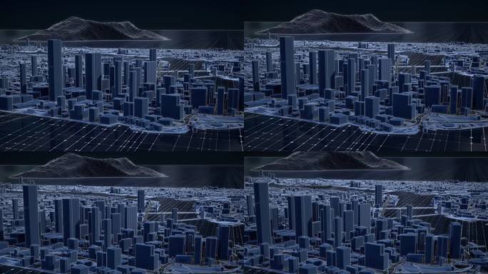 【4k】科技感城市线框3
