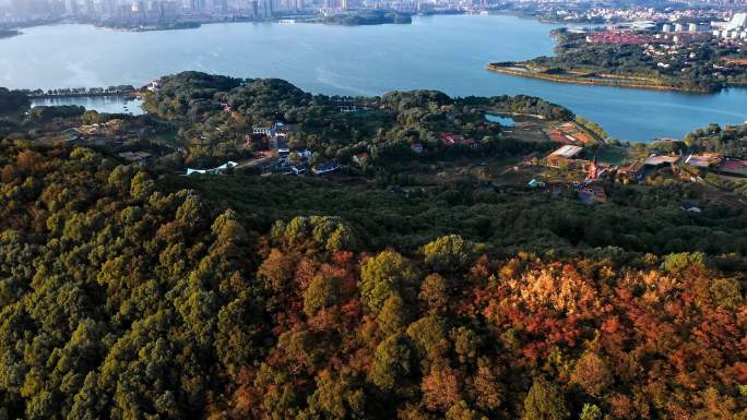 岳阳龙山景区自然风光航拍视频