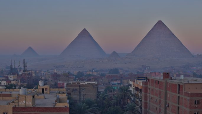 埃及吉萨大金字塔时间流逝日出年代久远