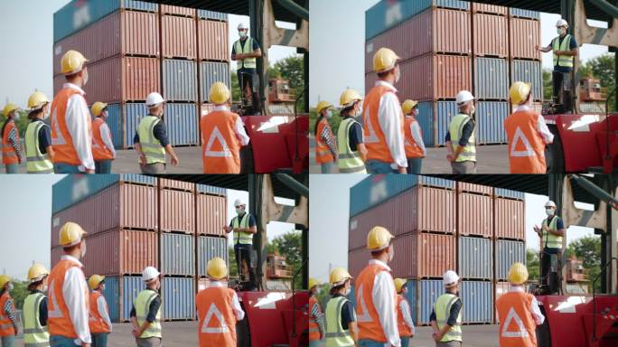 集装箱工人向港口工人、进出口运输工人作简报
