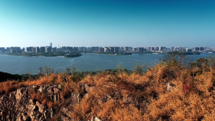 岳阳龙山景区自然风光航拍视频