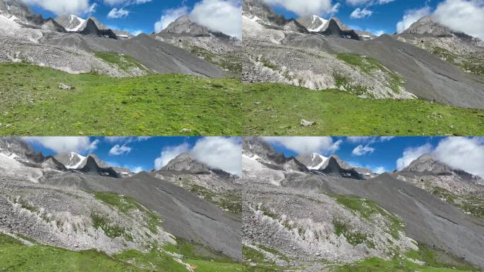 航拍四川甘孜丹巴县主峰夏羌拉雪山