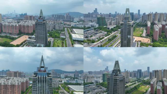湖南长沙科技大厦高清4K航拍视频素材