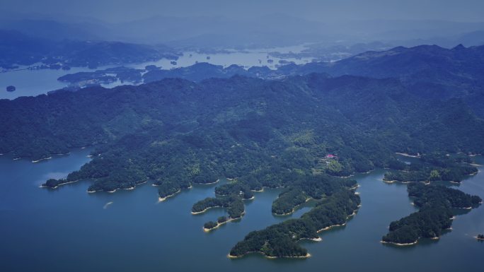 岳阳铁山水库自然风光航拍视频