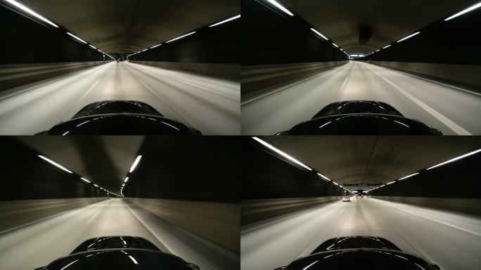 隧道时间流逝车流穿梭客车隧道