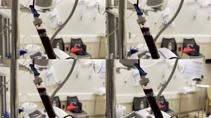 医院急诊室输血IV用于患者医疗危机救生护理和程序视频系列