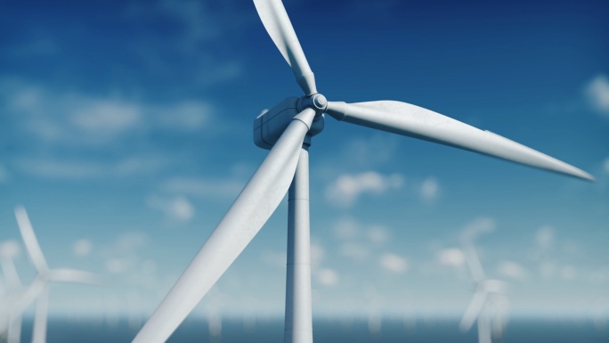 海上风力发电机风电新能源4K
