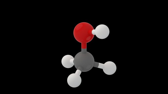 甲醇3D分子结构模型化学式CH4O通道