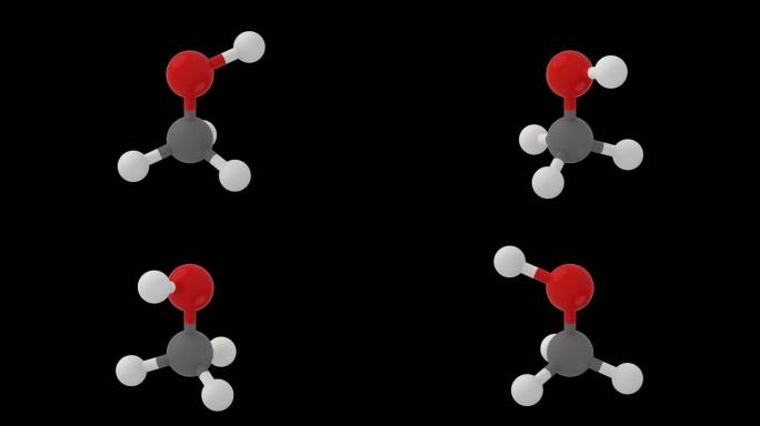 甲醇3D分子结构模型化学式CH4O通道