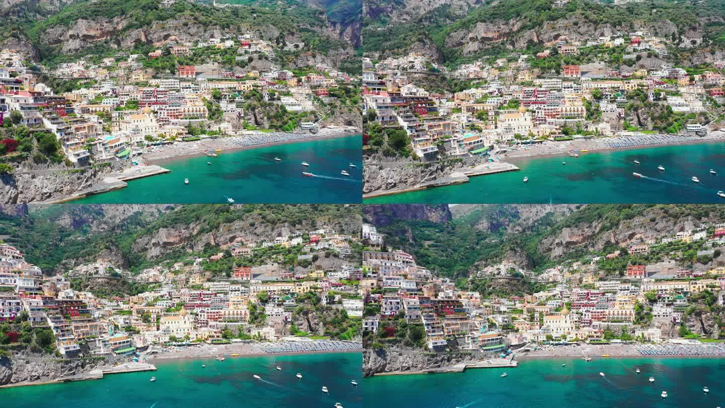 Positano海湾的美景令人叹为观止。意大利Costiera Amalfitana