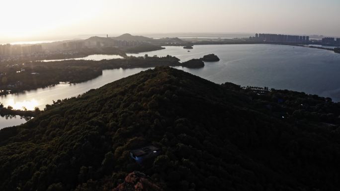 岳阳龙山景区自然风光航拍视频