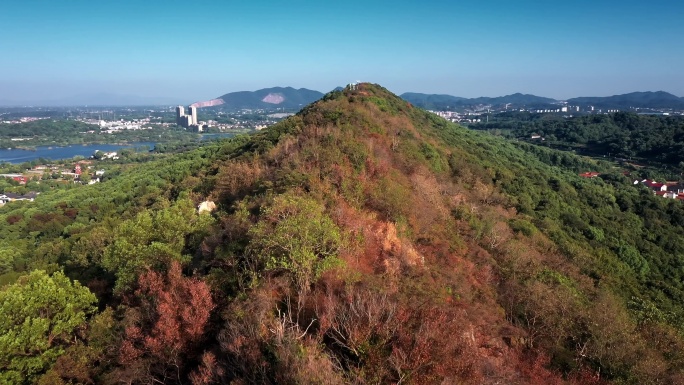 岳阳龙山景区自然风光航拍视频