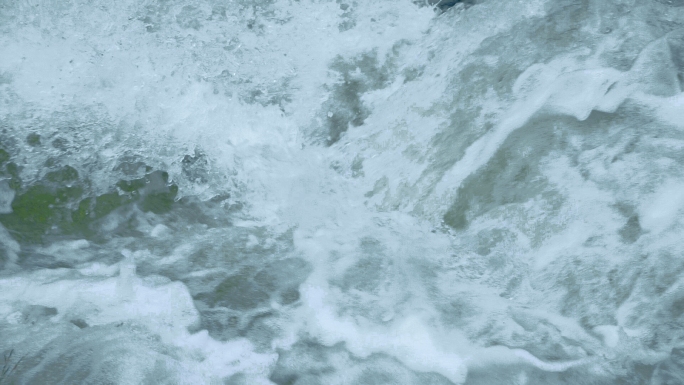 急流飞瀑浪花飞溅水之舞原创高速拍摄素材