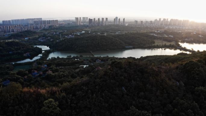 岳阳龙山景区自然风光航拍视频