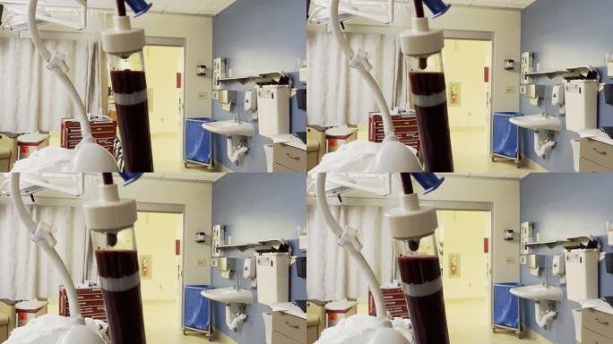 医院急诊室输血IV用于患者医疗危机救生护理和程序视频系列