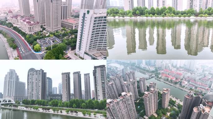 天津航拍-海河两岸现代化高楼
