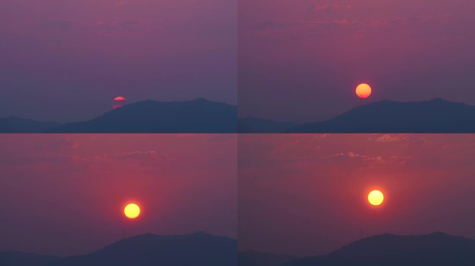 山日出延时山峰太阳升起来日出东山晨曦朝霞