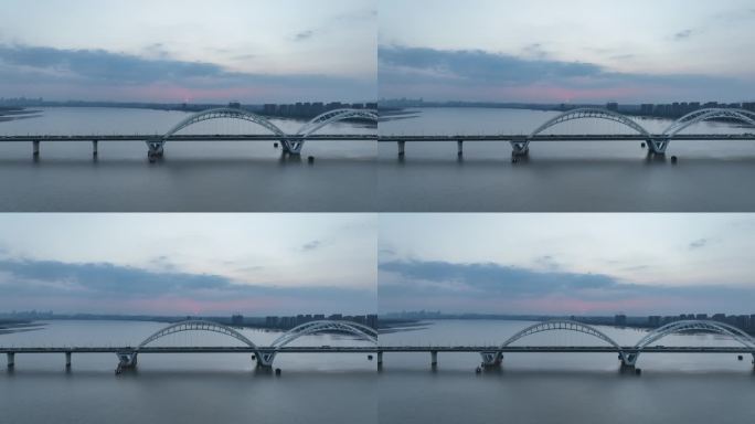 九堡大桥航拍4K源码素材