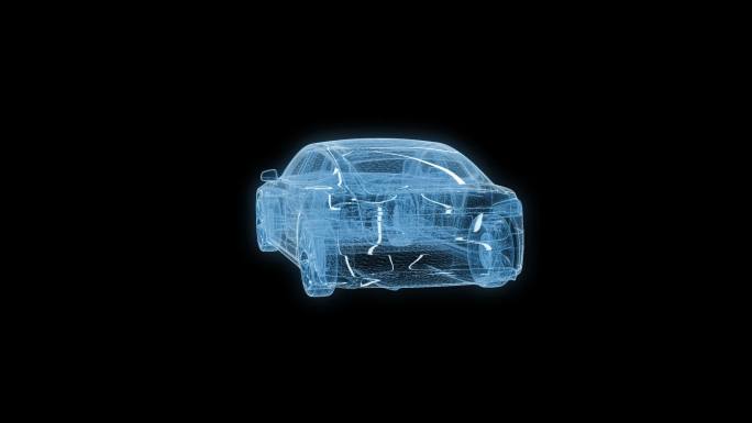 透视全息新能源特斯拉汽车透明通道素材