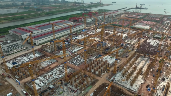 大型建筑工地施工高栏港平沙电子电器产业园
