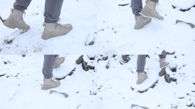 雪地走路 脚部