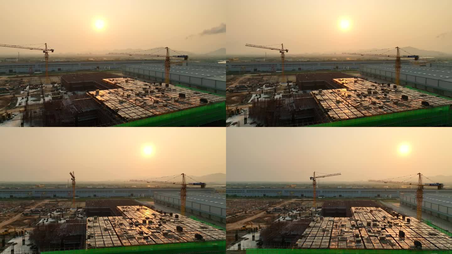 大型建筑工地施工 高栏港装备制造区
