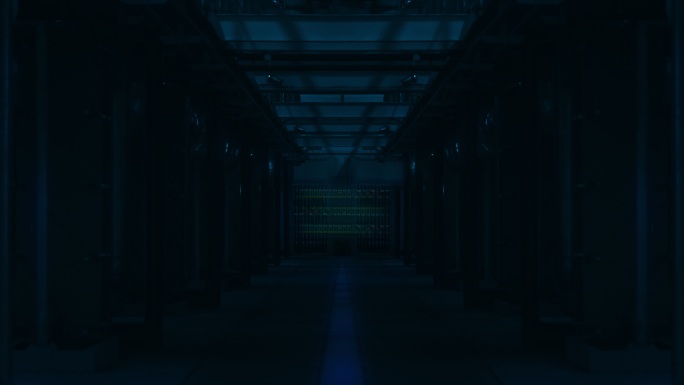 服务器室的黑暗未来走廊