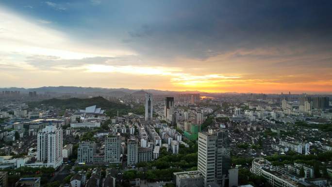 绍兴市城市广场全景