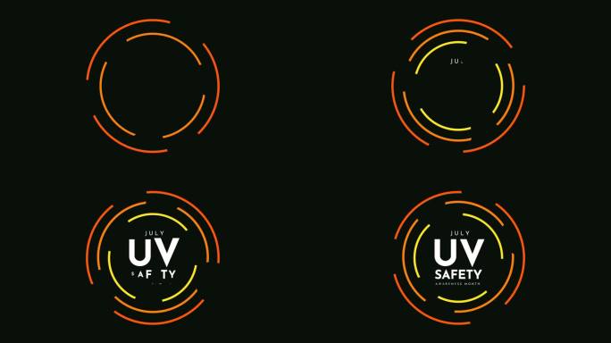 紫外线安全意识月海报，七月。4k动画