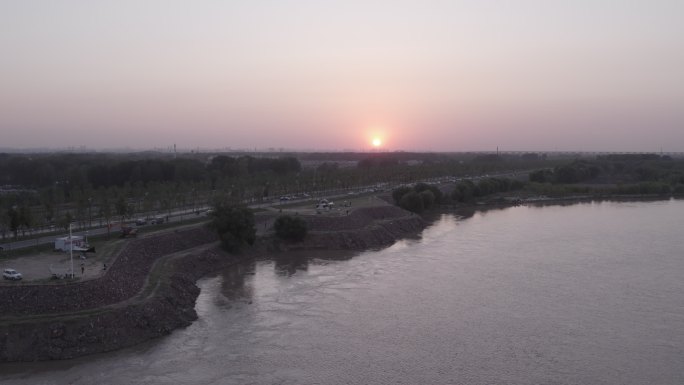 黄河大堤夕阳D-log
