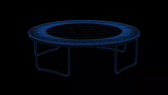 4k蓝色全息科技线框运动健身器材带通道