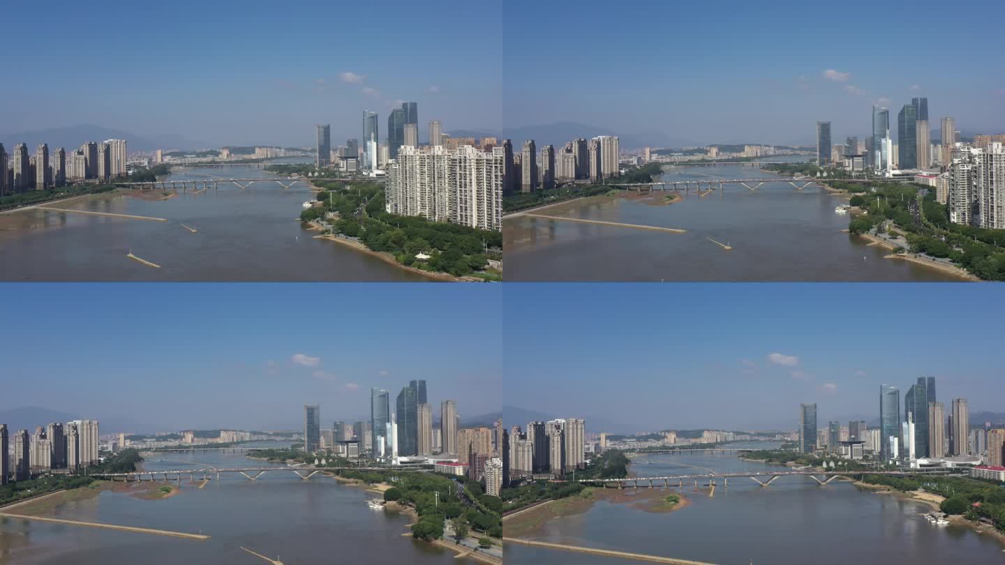 航拍城市 空镜 闽江 风景 旷阔湖面