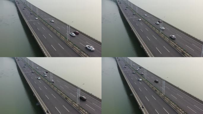 苏州吴江苏州湾大桥日出航拍