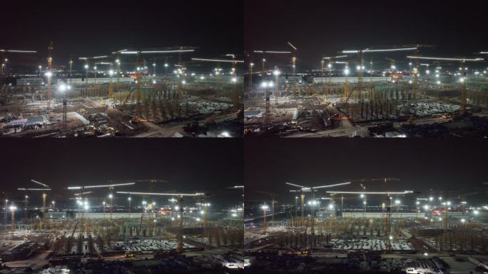 大型建筑工地夜间施工平沙电子电器产业园