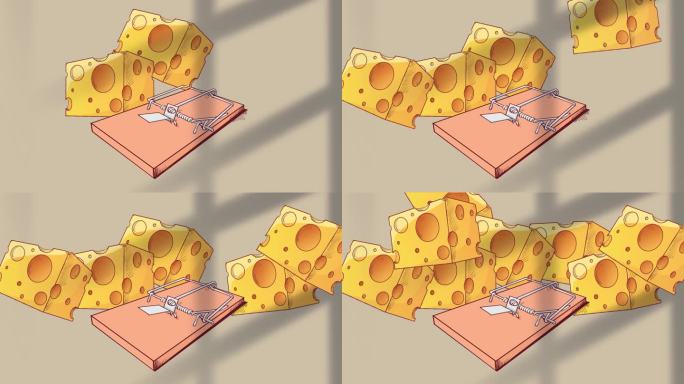 金融动画-投资理财中的老鼠夹与奶酪