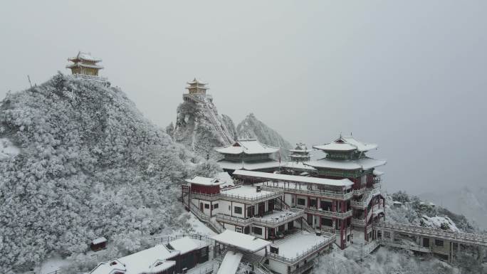 4K老君山雪景航拍