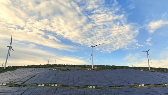 风电光伏发电场清洁能源电力低碳航拍