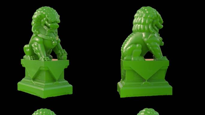 旋转翡翠石狮子C4D文件