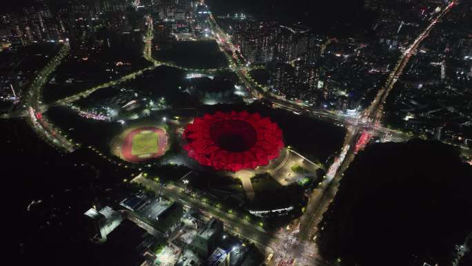 深圳大运中心体育馆夜景