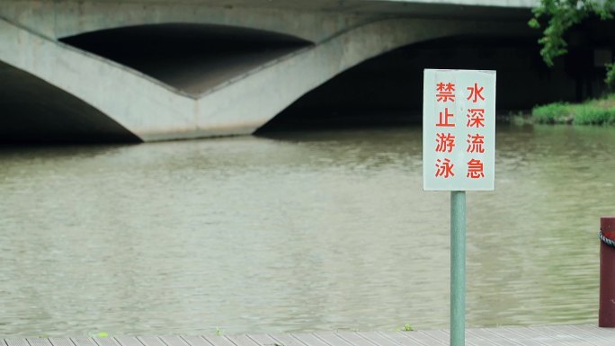 水深流急禁止游泳警示牌