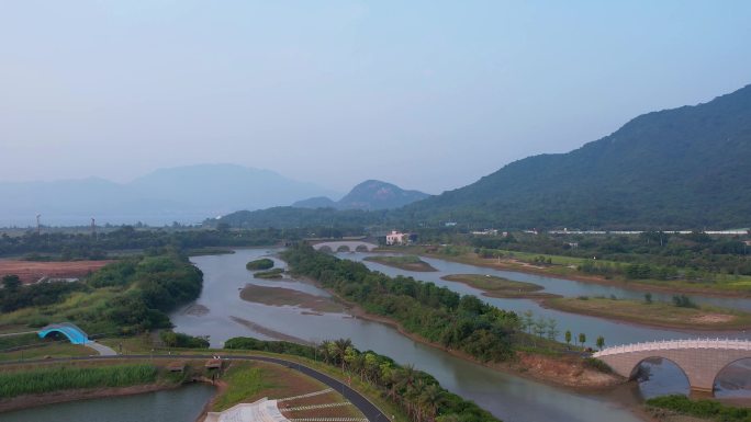 航拍深圳大鹏新大河禾塘湿地公园4/8