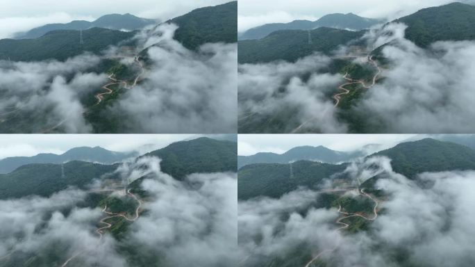 云雾中的山路