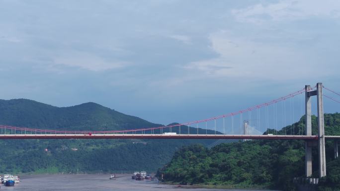 果园港 航拍大气长江大桥宣传片