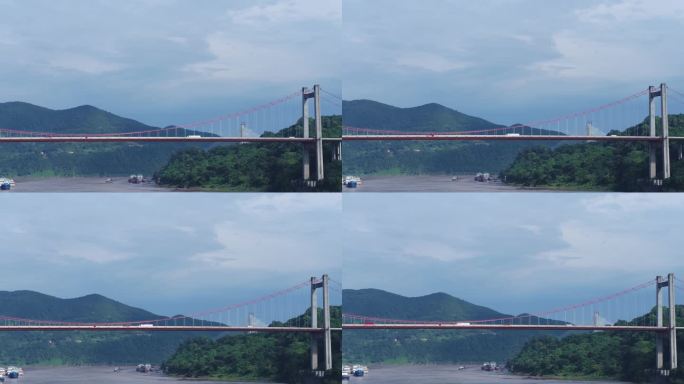 果园港 航拍大气长江大桥宣传片