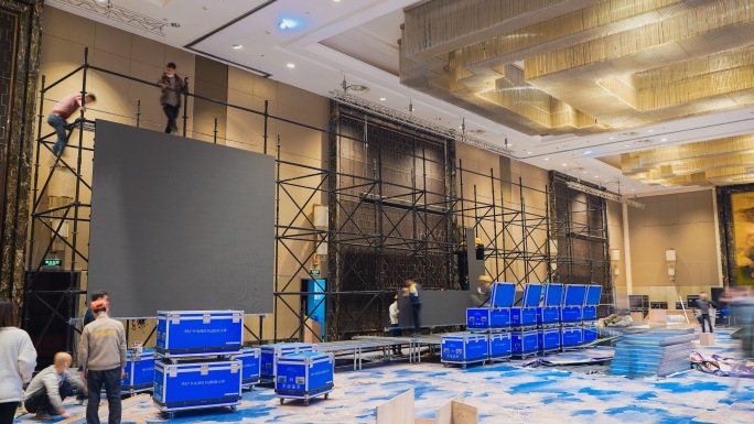 【4K高清原创】舞台搭建延时